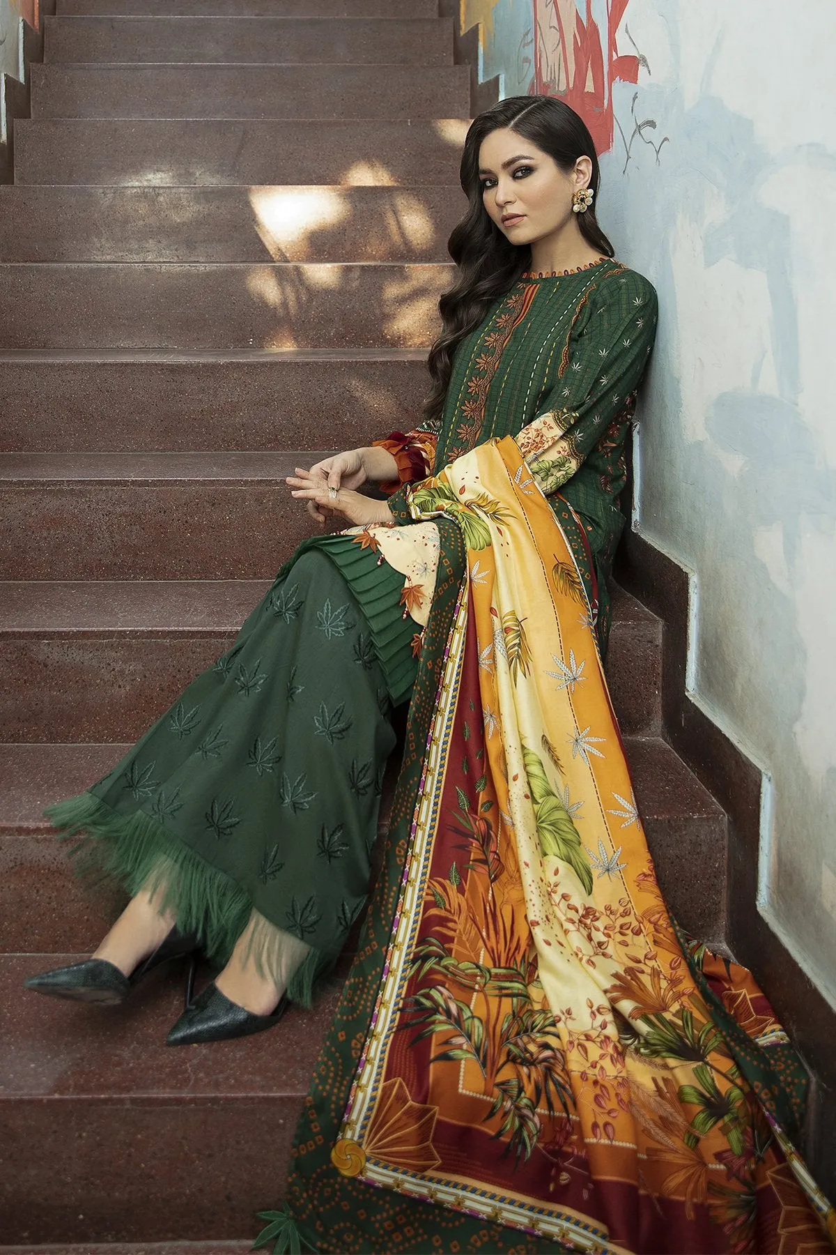 BOTANICA | Jazmin Iris Winter Collection 2021 | Unstitched Embroidered Viscose Slub Khaddar Suit