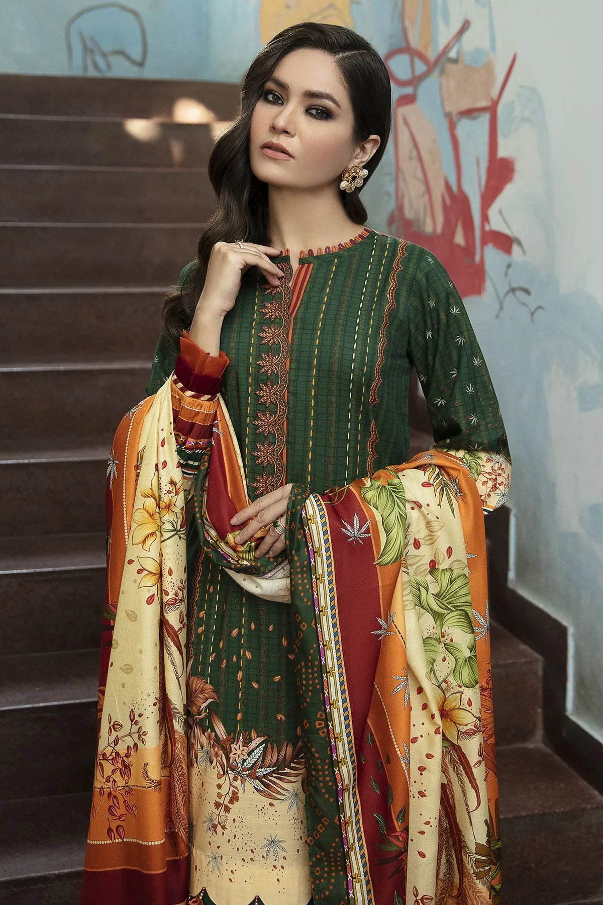 BOTANICA | Jazmin Iris Winter Collection 2021 | Unstitched Embroidered Viscose Slub Khaddar Suit