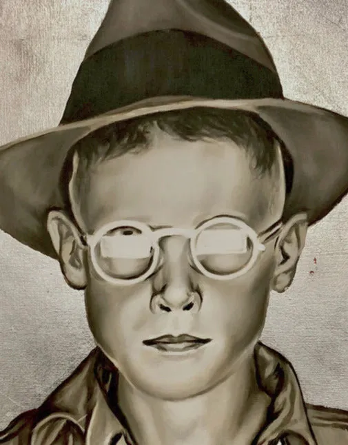 BOY WITH HAT AND GLASSES by Paul Morin