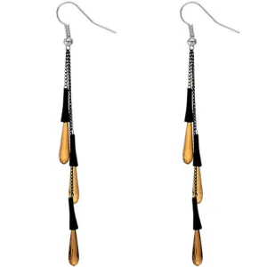 Brown Long Transparent Cascade Earrings