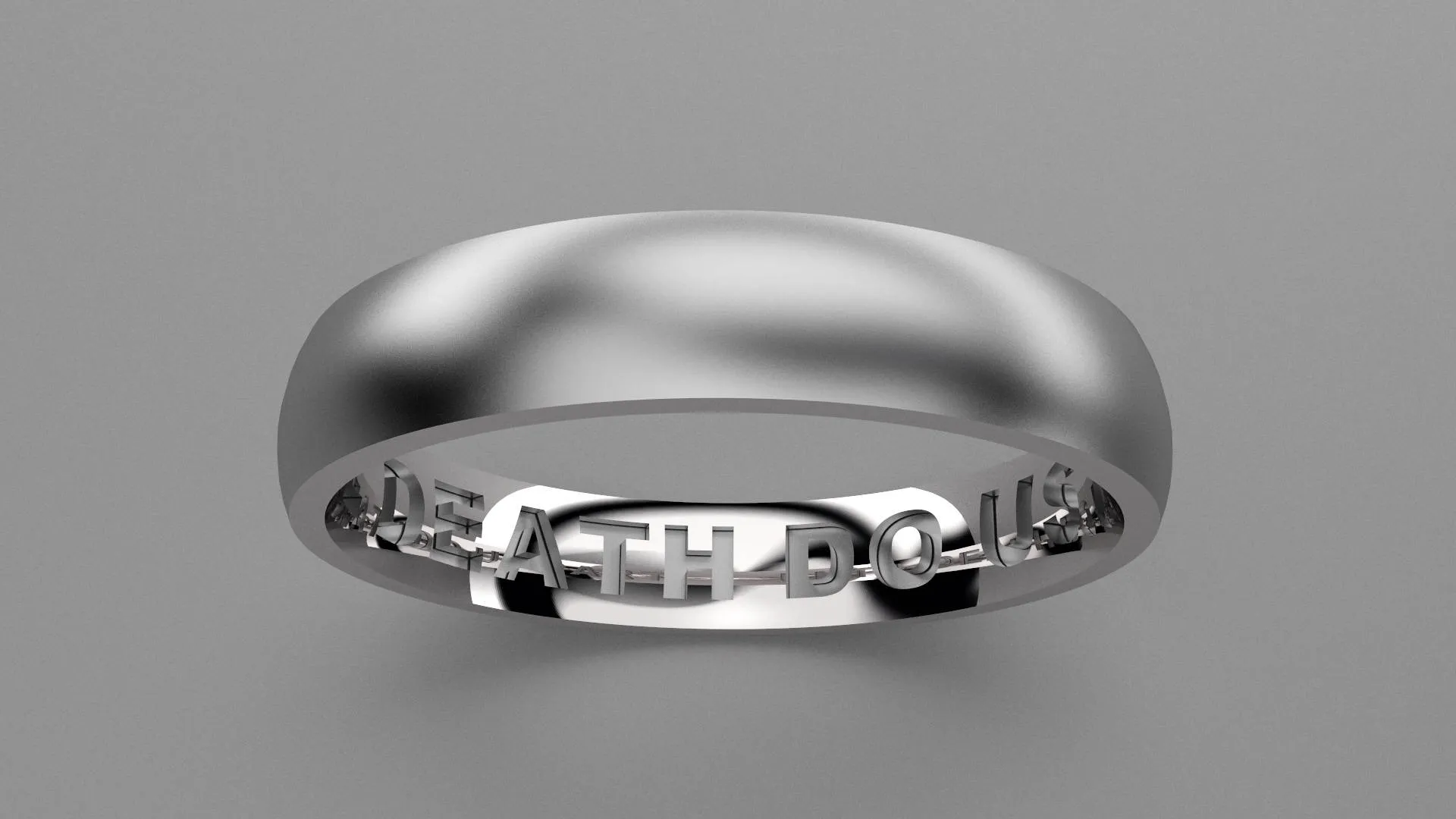 Brushed Sterling Silver 4mm Interior Message Wedding Band