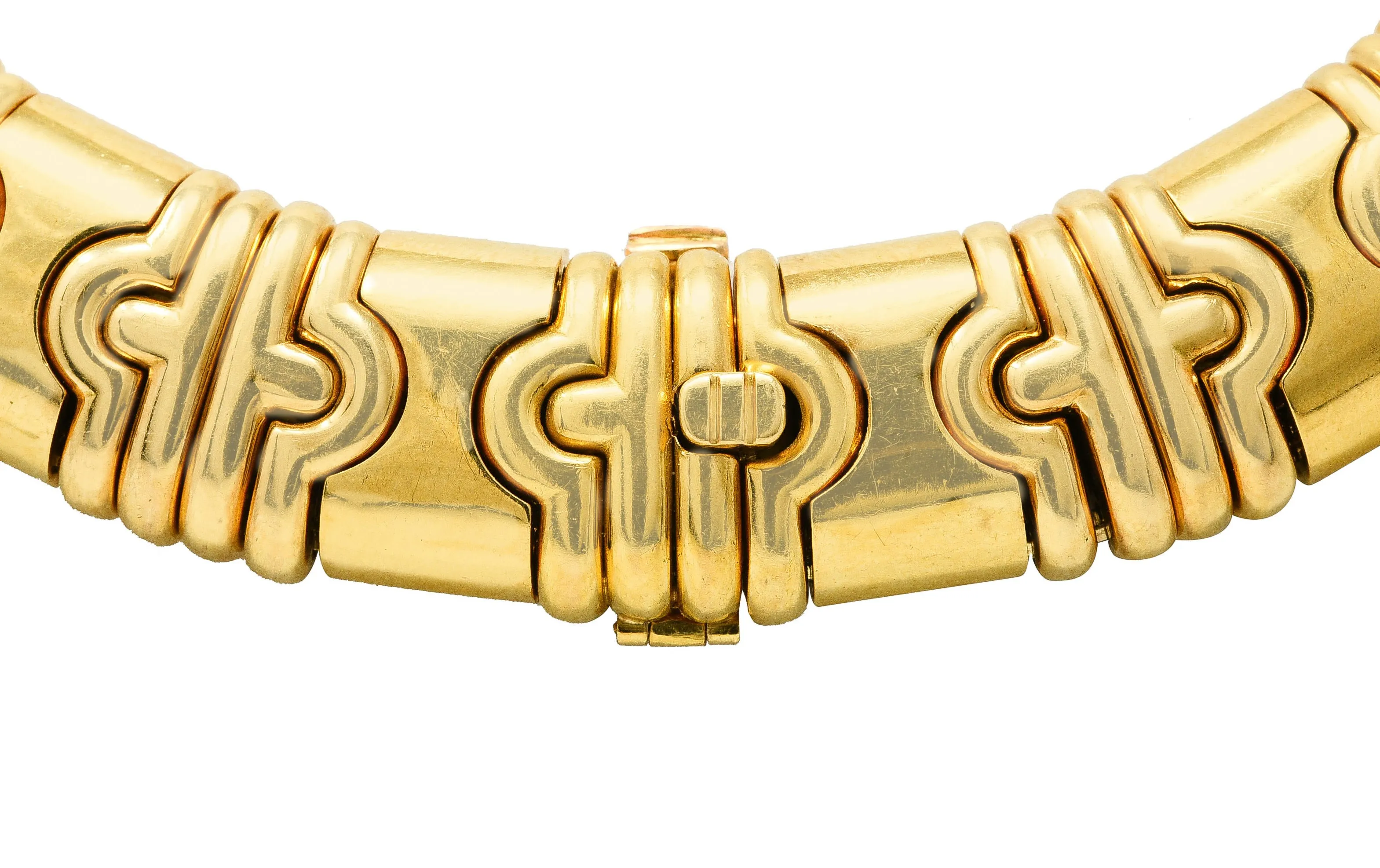 Bulgari 8.50 CTW Pavè Diamond 18 Karat Gold Vintage Parentesi Collar Necklace