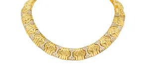 Bulgari 8.50 CTW Pavè Diamond 18 Karat Gold Vintage Parentesi Collar Necklace