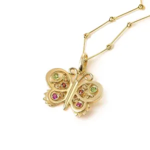 Butterfly Pendant with Rubies, Garnets, Tsavorites and Citrines