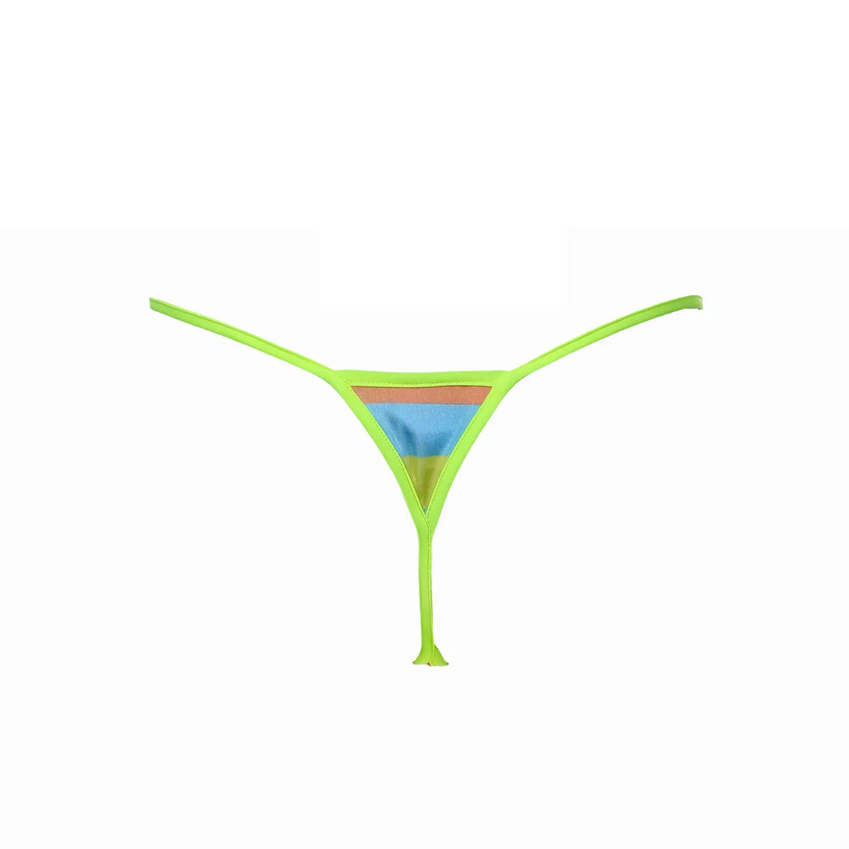 CALYPSO BIKINI BOTTOM - CANDY STRIPE / NEON YELLOW
