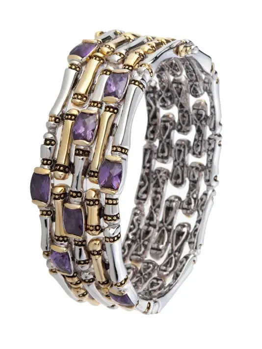 Canias Cor Collection - Five-Row Hinged Bangle Bracelet
