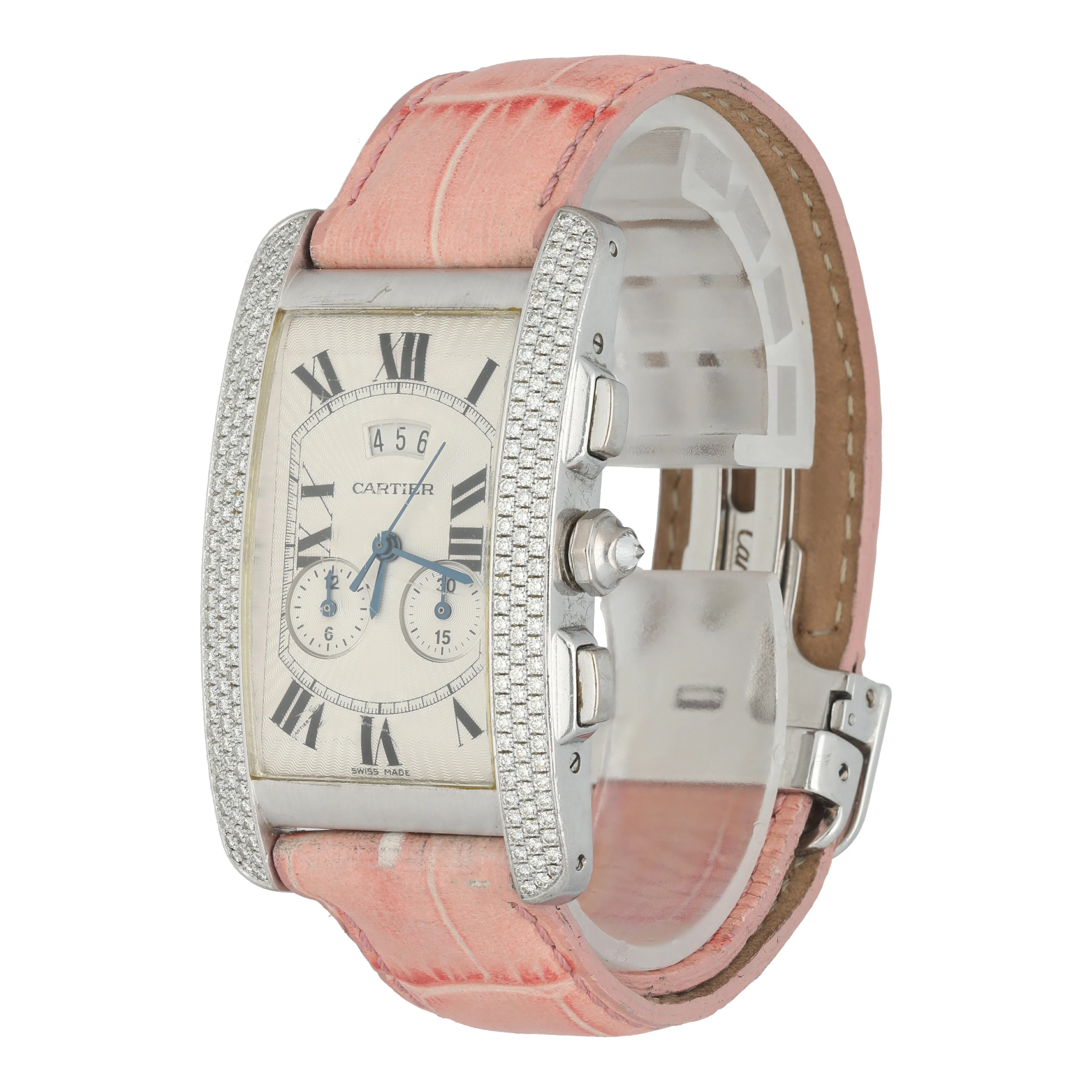 Cartier Tank Americaine 2569 White Gold Diamond Ladies Watch