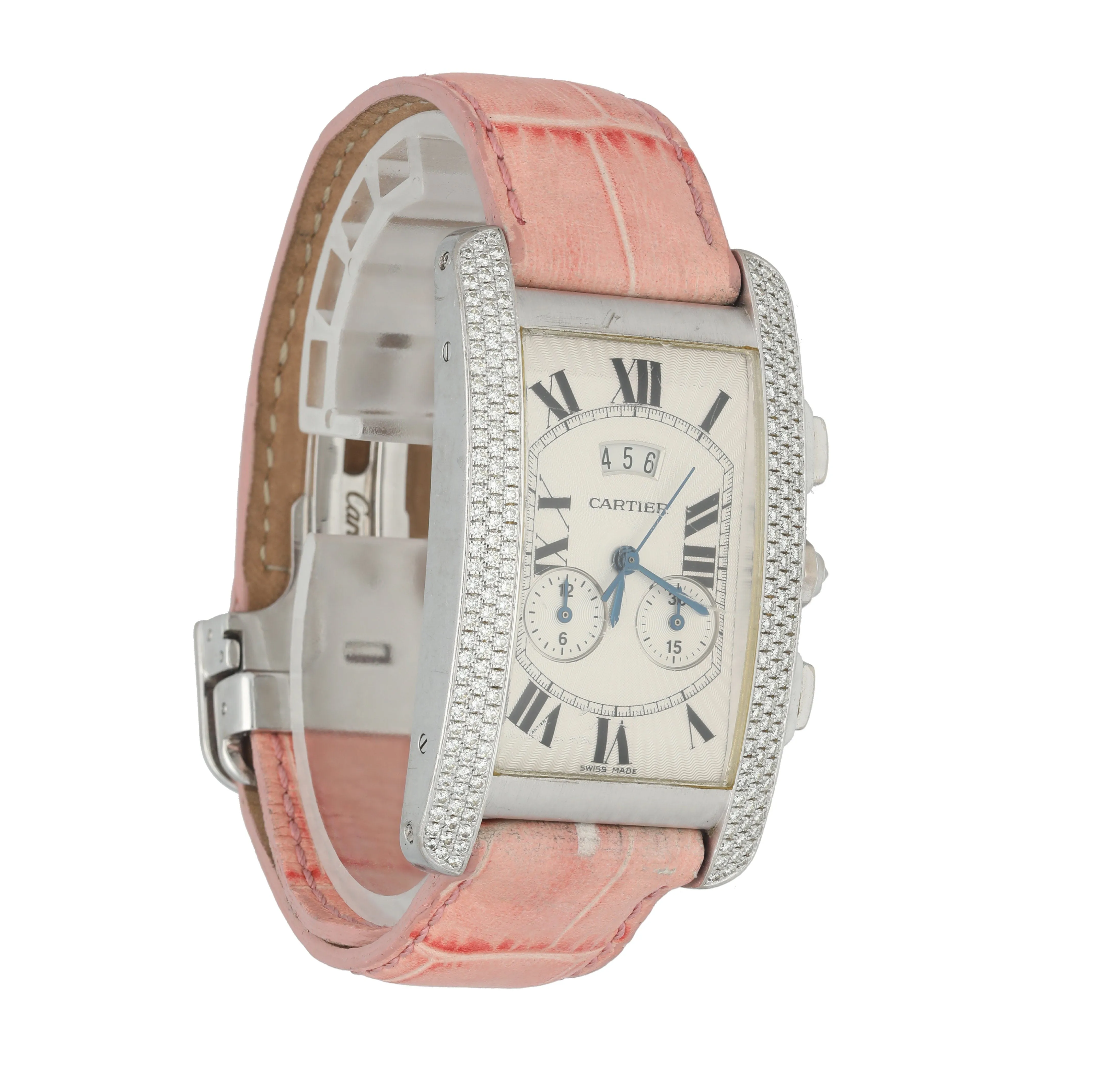 Cartier Tank Americaine 2569 White Gold Diamond Ladies Watch