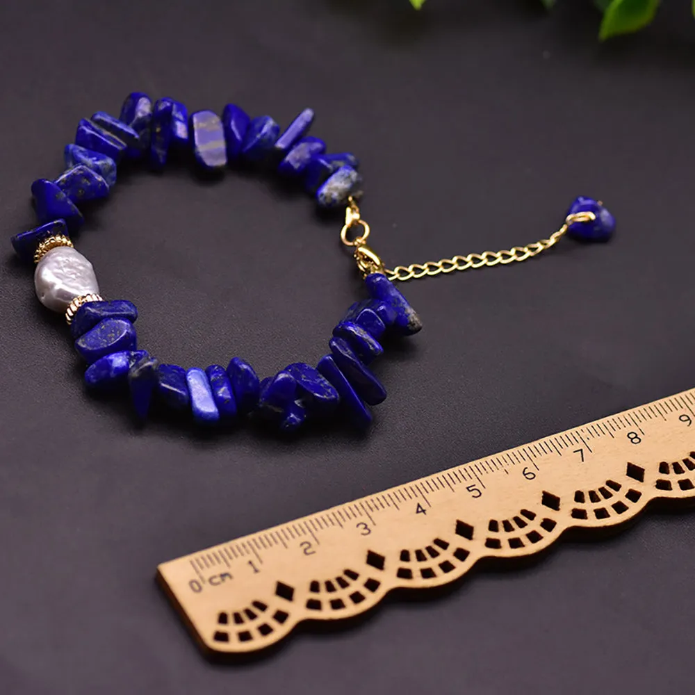 Charm Lapis lazuli Natural Freshwater Pearl Bracelet Fashion Beautiful Jewelry