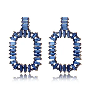 Charm Rhinestone Rectangle Earrings Multicolor Wholesale Women Fashion Jewelry