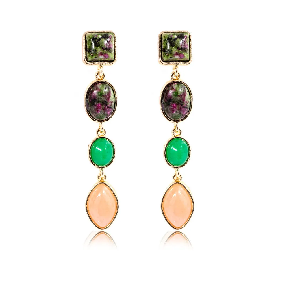 Charm Turquoise Earrings Gold Plated Women Beautiful Fashion Jewelry