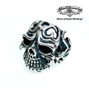 Cheeky Flamenco Stainless Skull Ring - (4646)