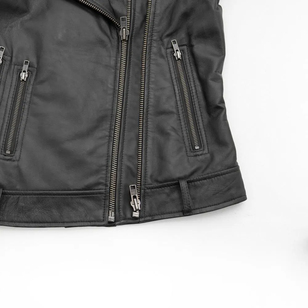 Chloe - Women's Fashion Lambskin Leather Jacket (Black)