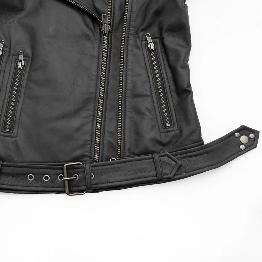 Chloe - Women's Fashion Lambskin Leather Jacket (Black)