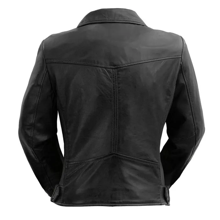 Chloe - Women's Fashion Lambskin Leather Jacket (Black)