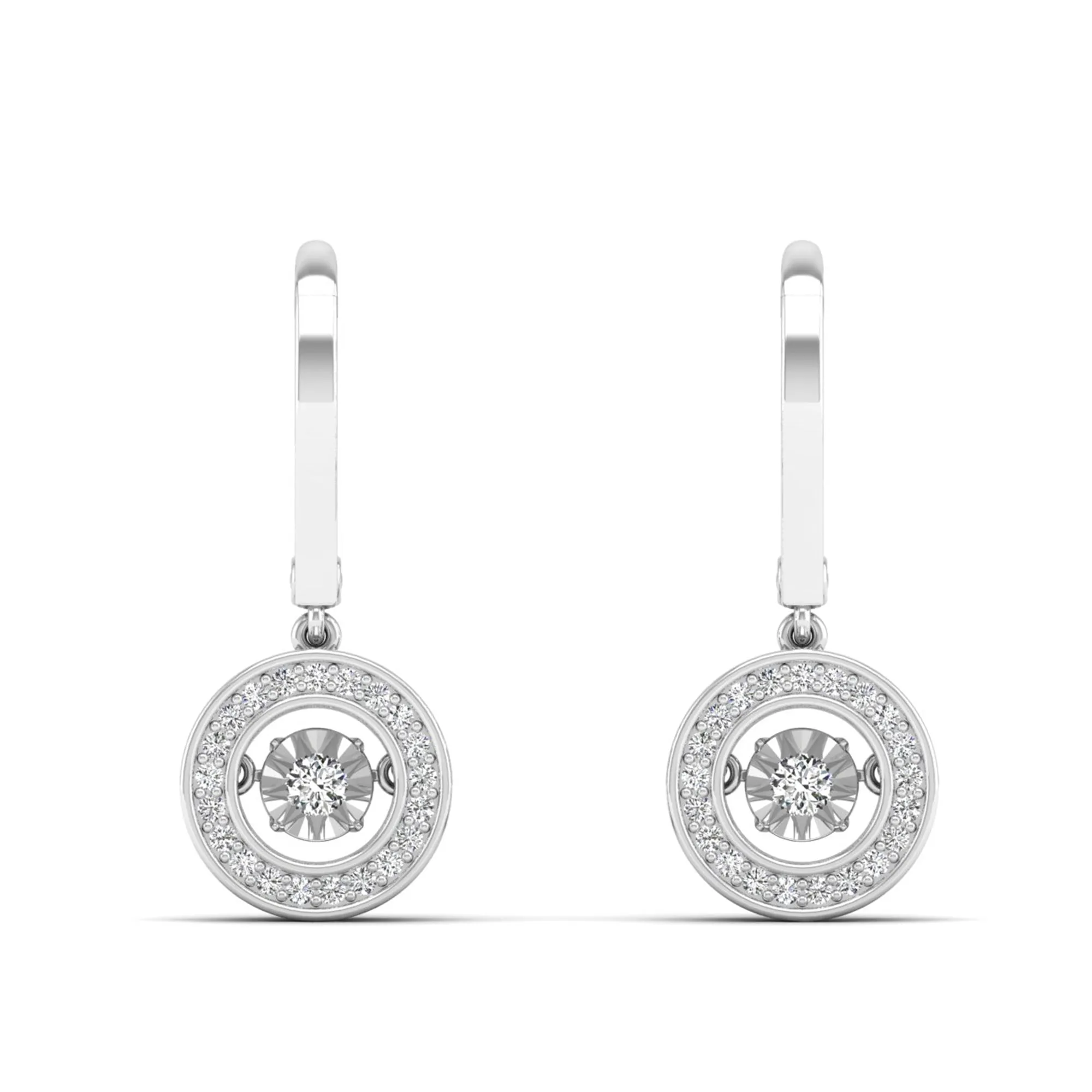Classic Channel Halo Dangle Dancing Earrings