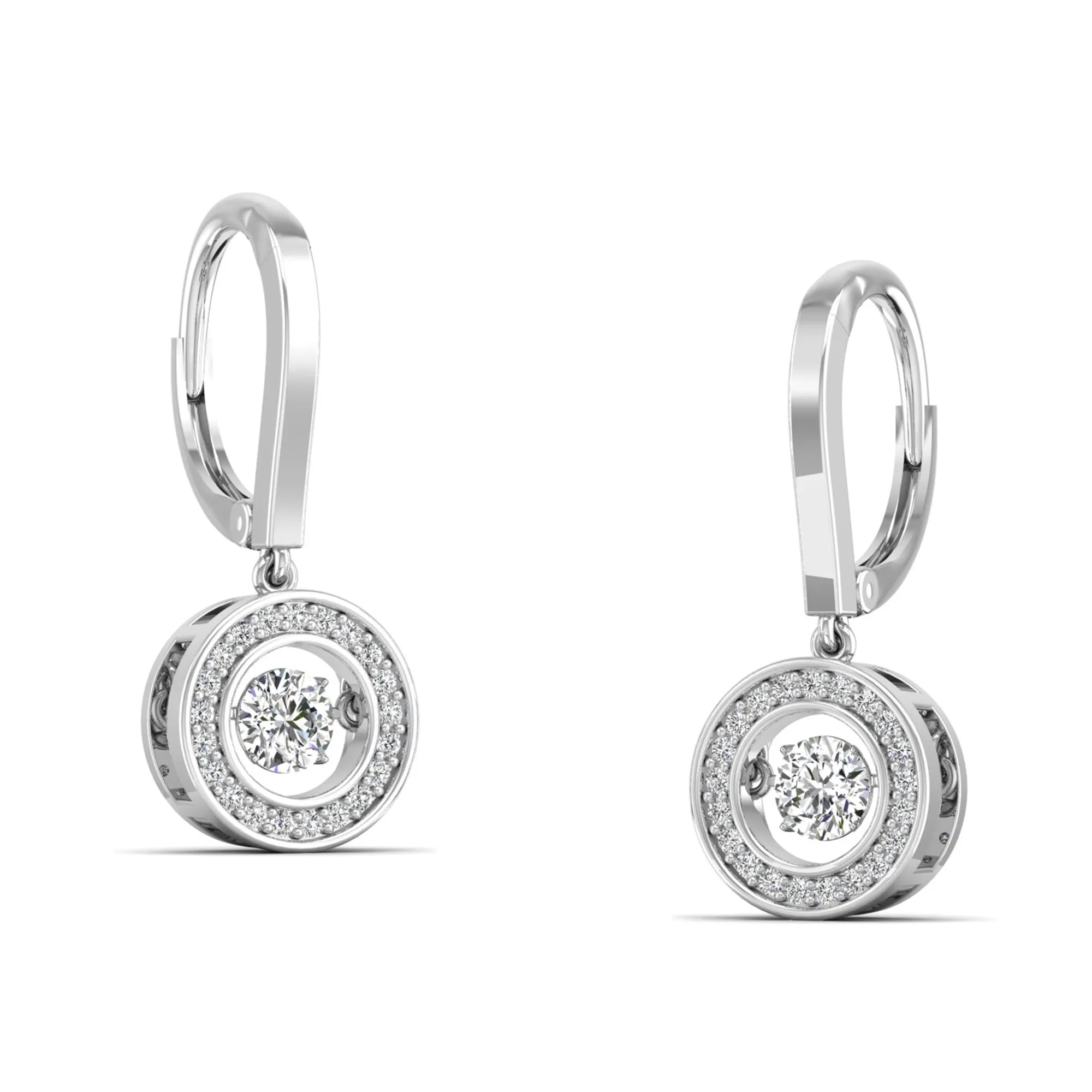 Classic Channel Halo Dangle Dancing Earrings