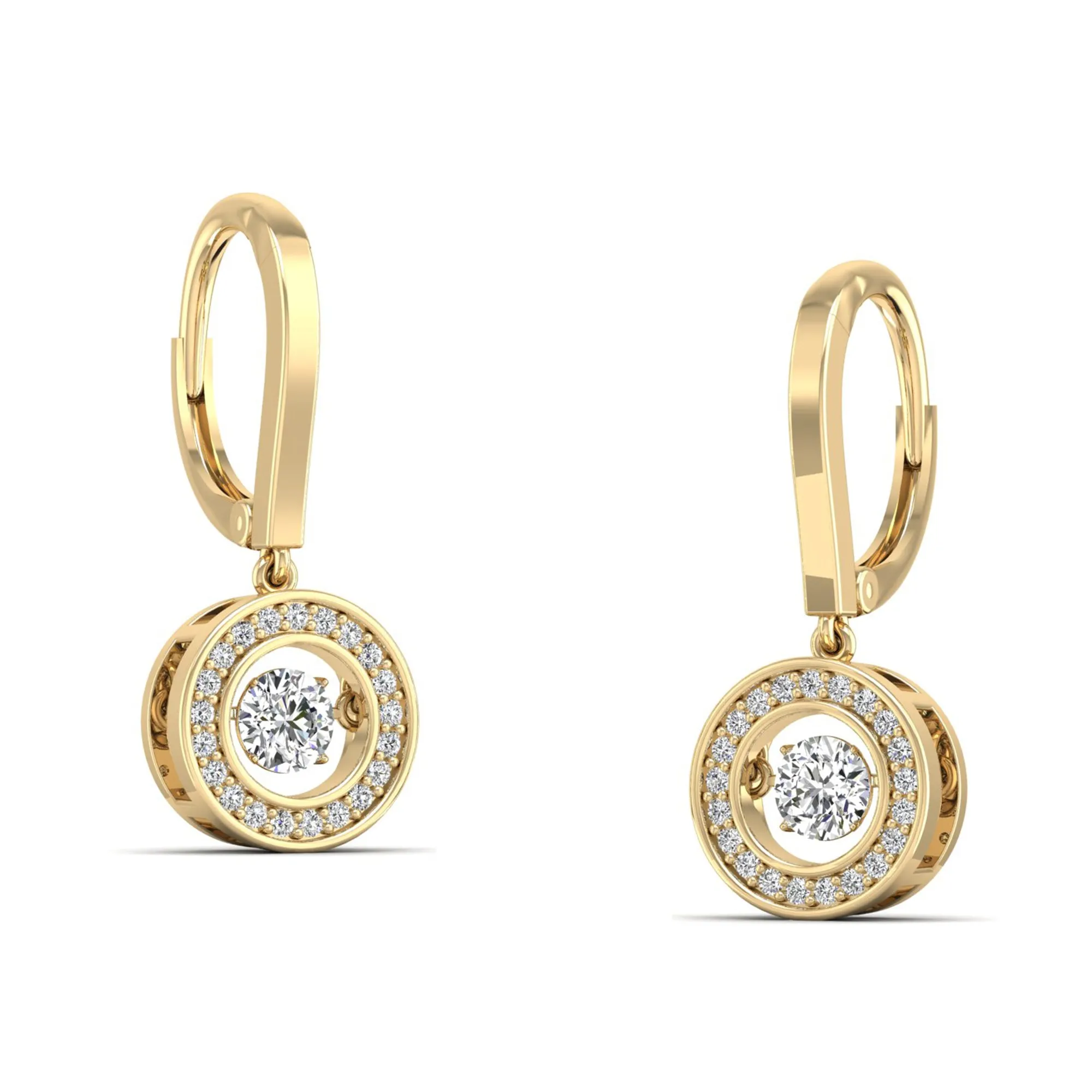 Classic Channel Halo Dangle Dancing Earrings