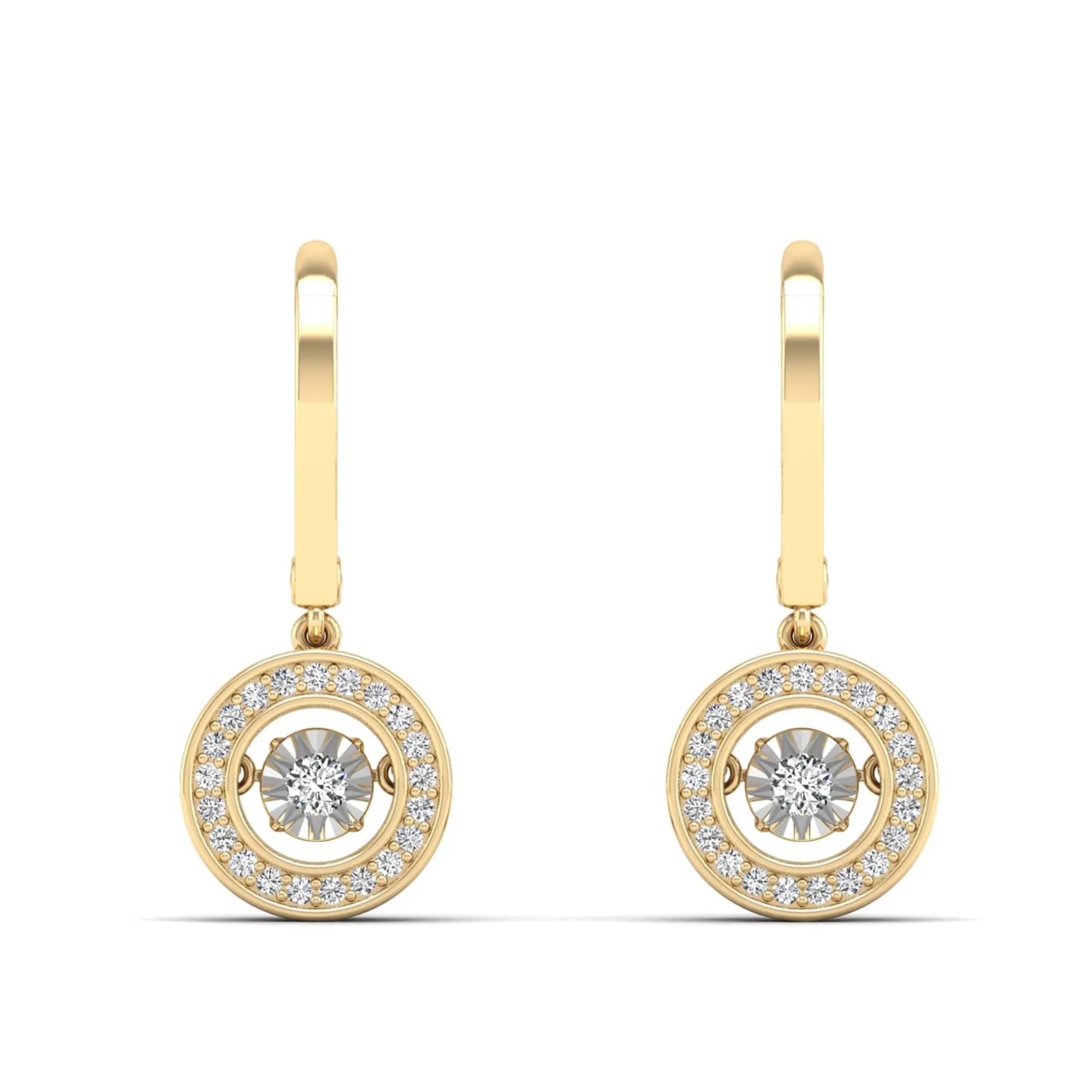 Classic Channel Halo Dangle Dancing Earrings