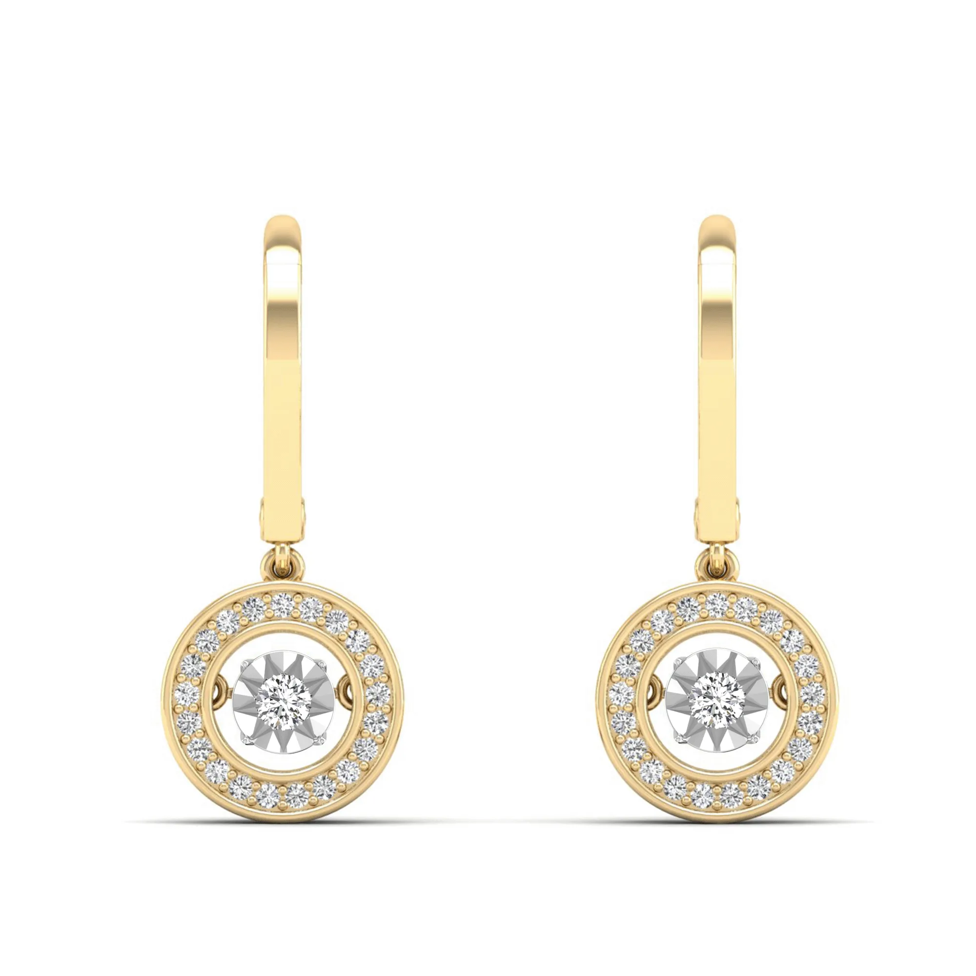 Classic Channel Halo Dangle Dancing Earrings