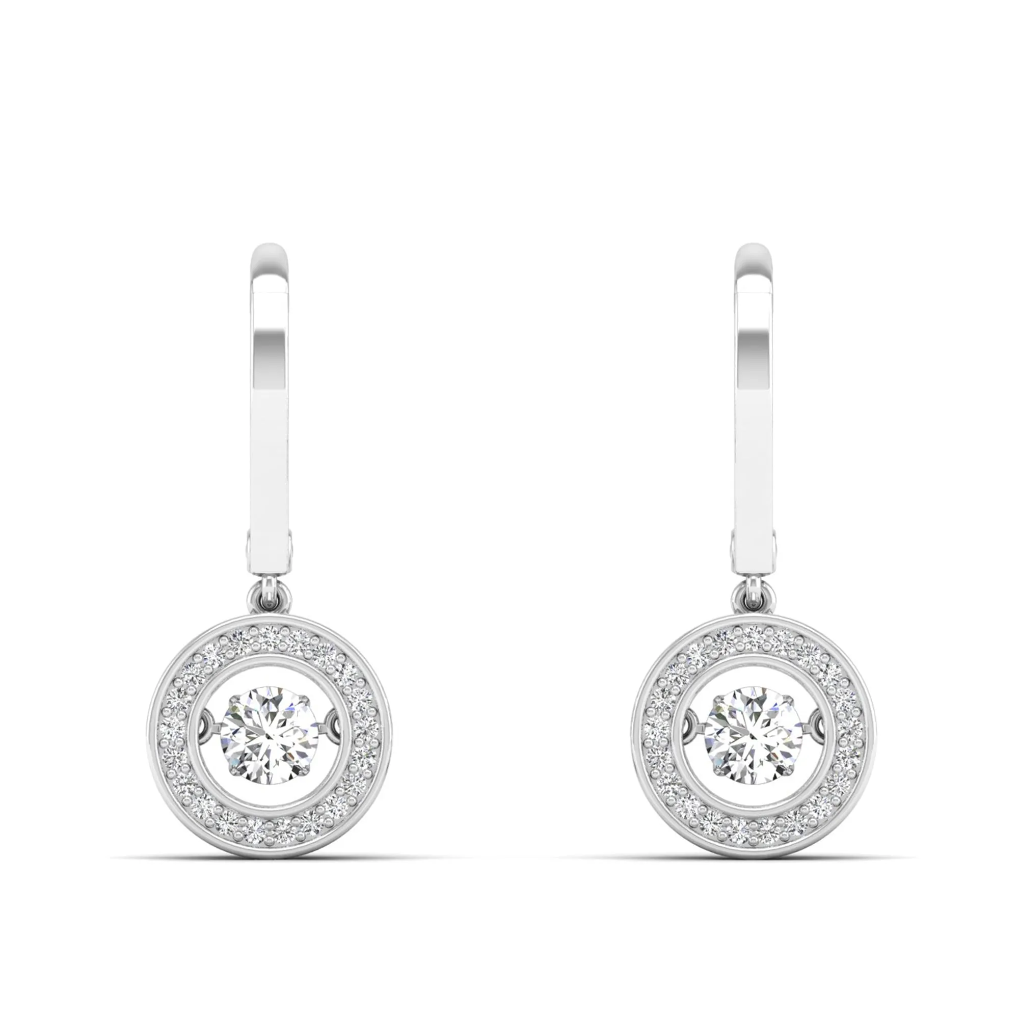 Classic Channel Halo Dangle Dancing Earrings