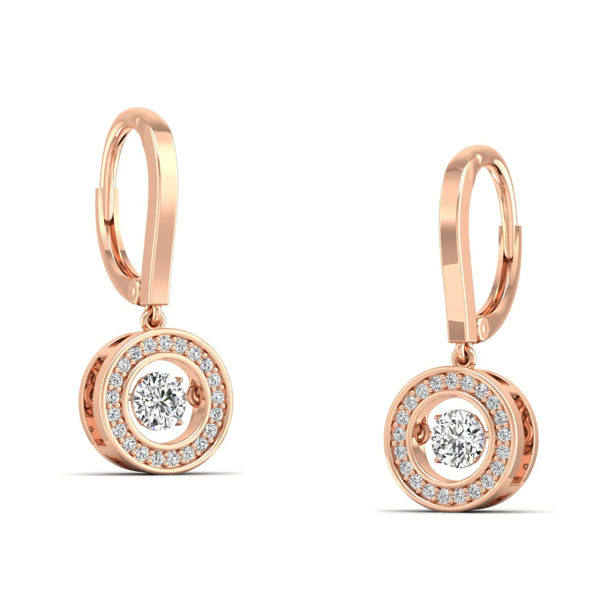 Classic Channel Halo Dangle Dancing Earrings