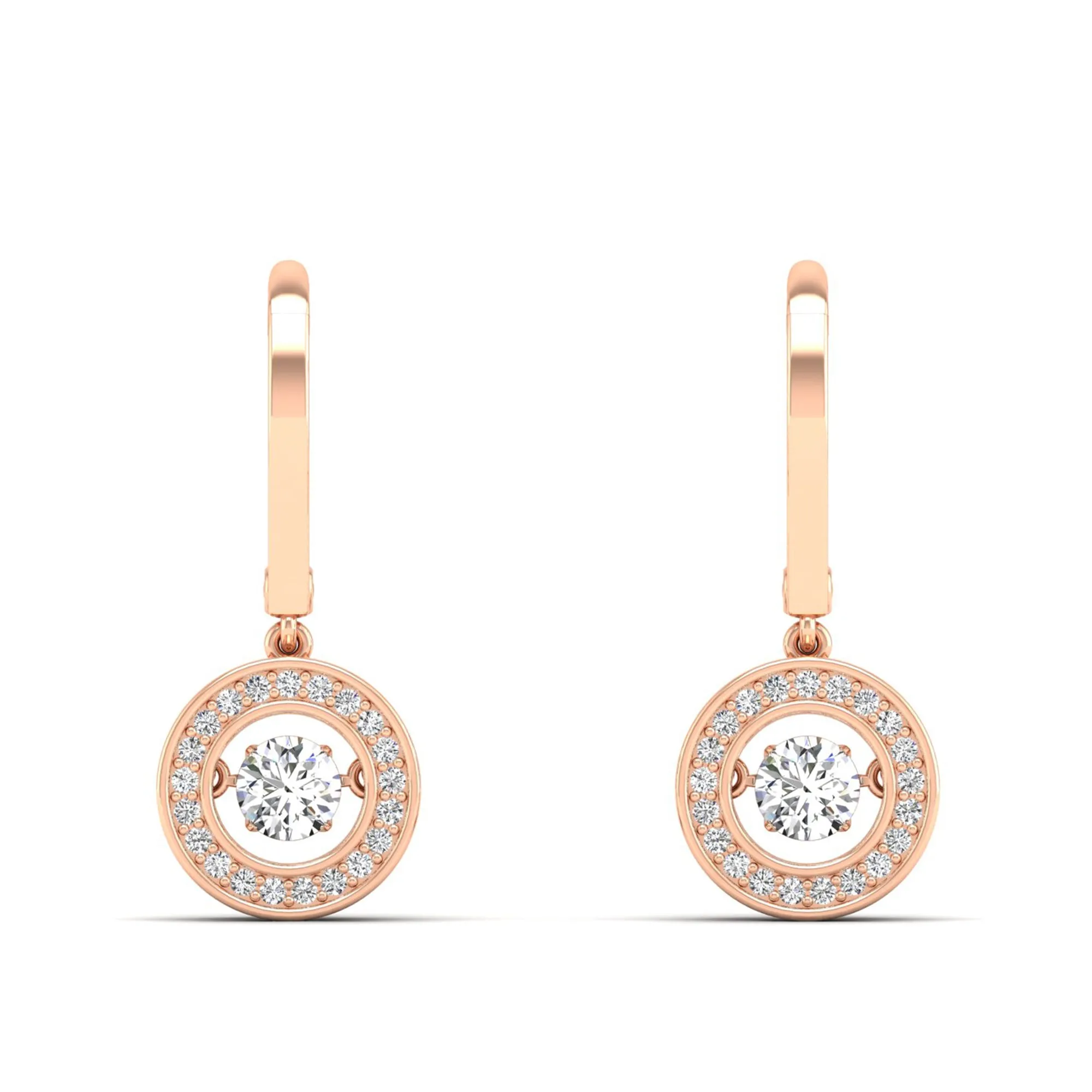 Classic Channel Halo Dangle Dancing Earrings