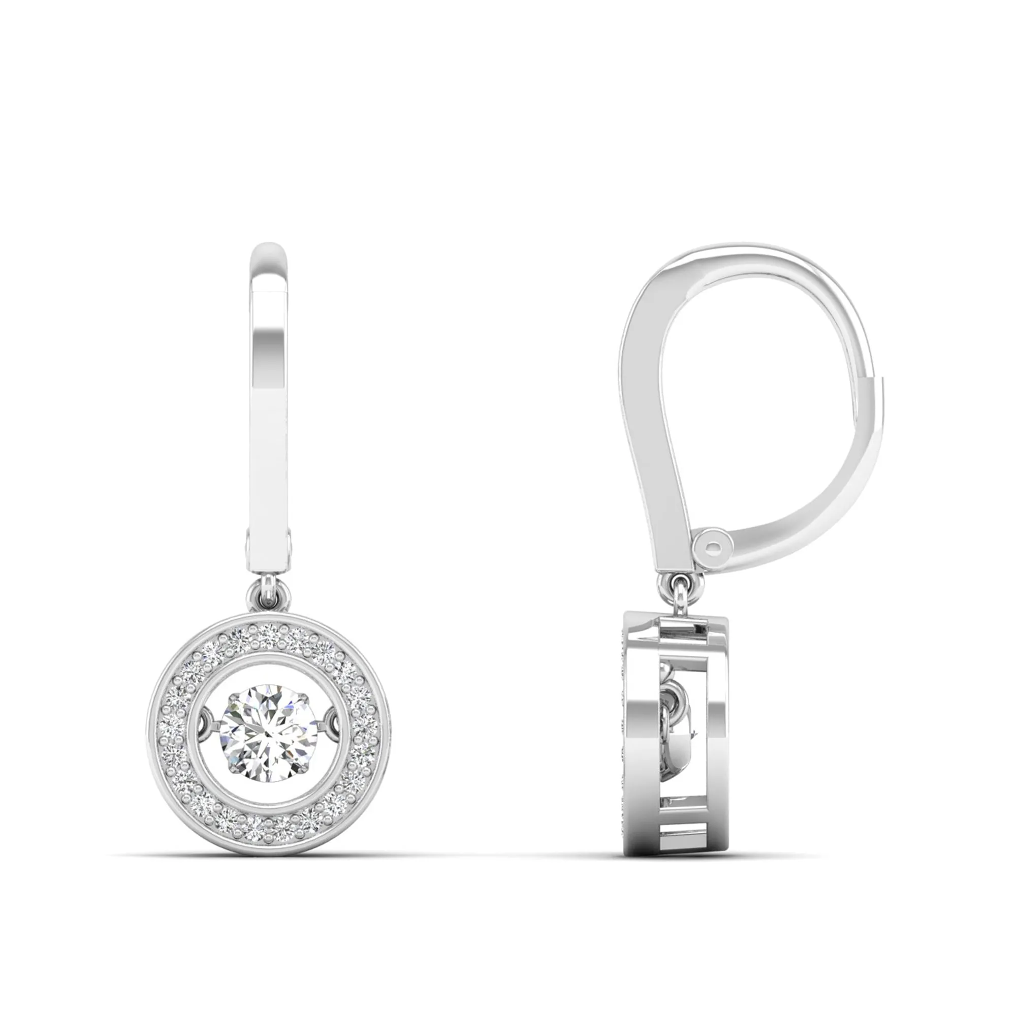 Classic Channel Halo Dangle Dancing Earrings