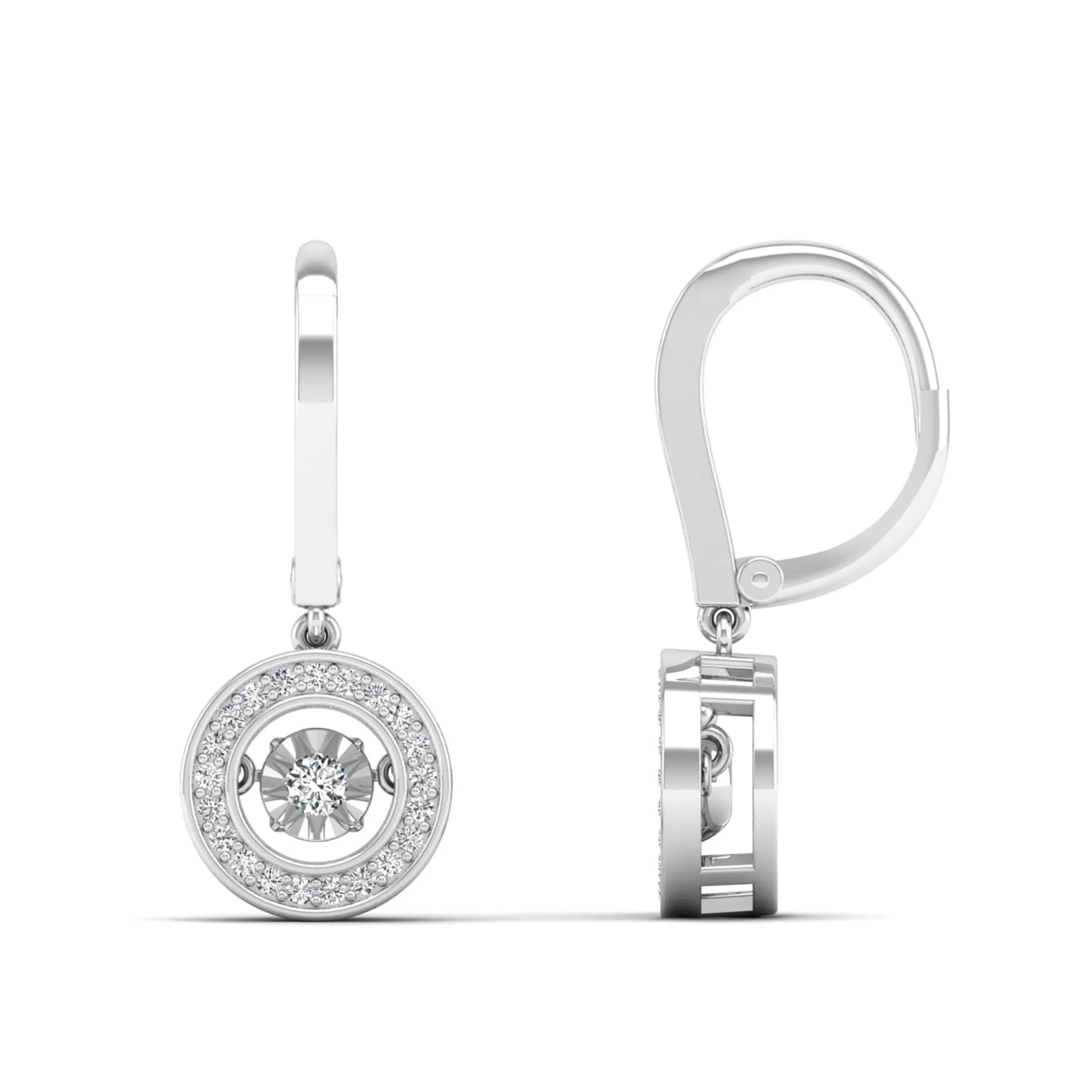 Classic Channel Halo Dangle Dancing Earrings
