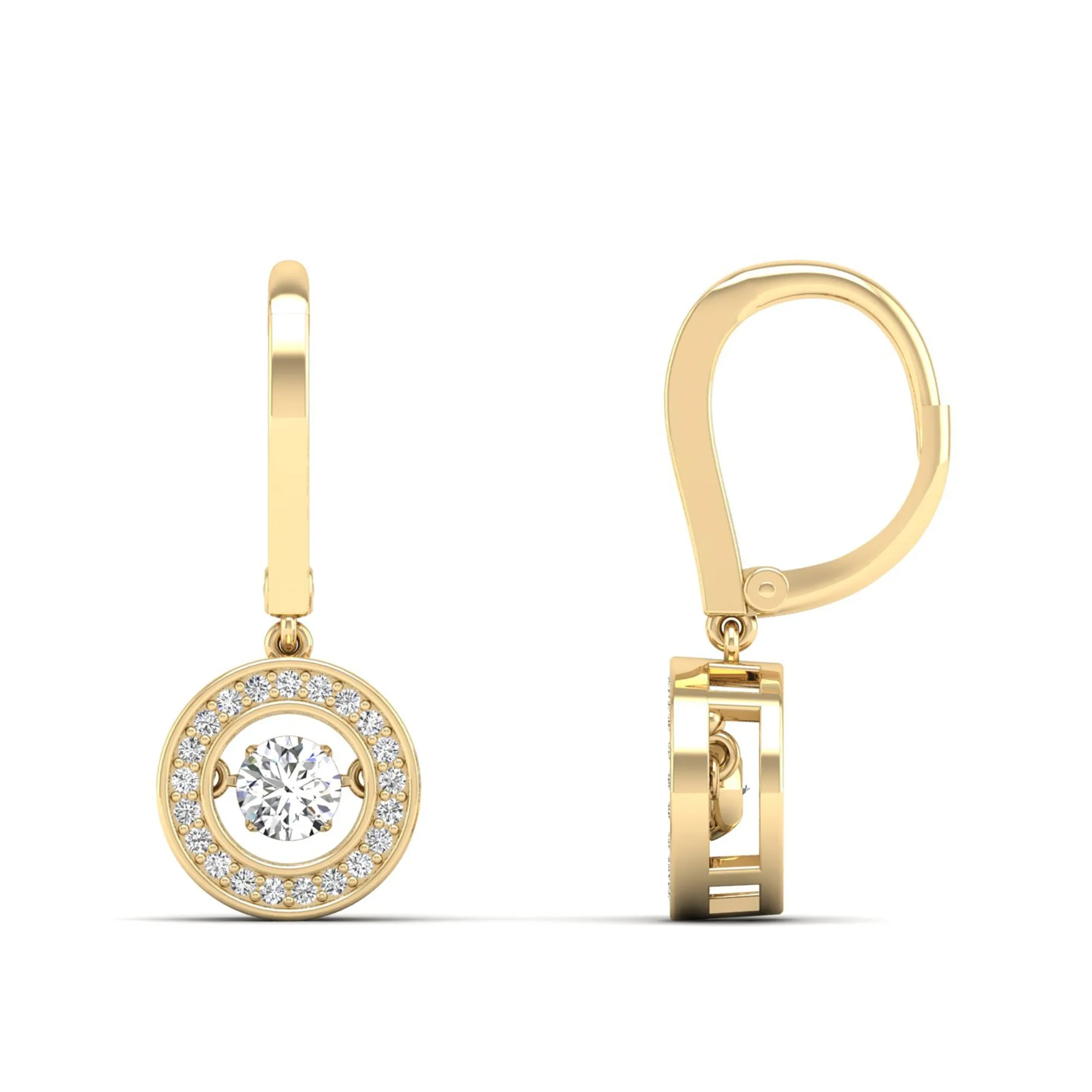 Classic Channel Halo Dangle Dancing Earrings