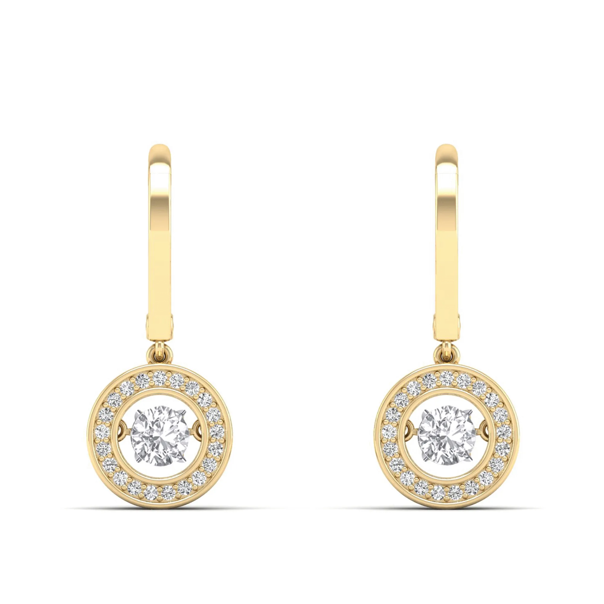 Classic Channel Halo Dangle Dancing Earrings