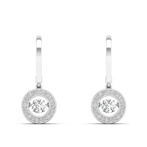 Classic Channel Halo Dangle Dancing Earrings
