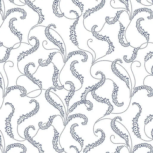 Classic Keepsakes in Blue 14653-50 Filigree Scroll White/Navy