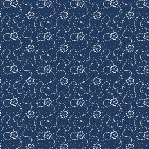 Classic Keepsakes in Blue 14655-55 Calico Floral Navy Blue