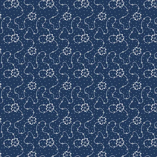 Classic Keepsakes in Blue 14655-55 Calico Floral Navy Blue