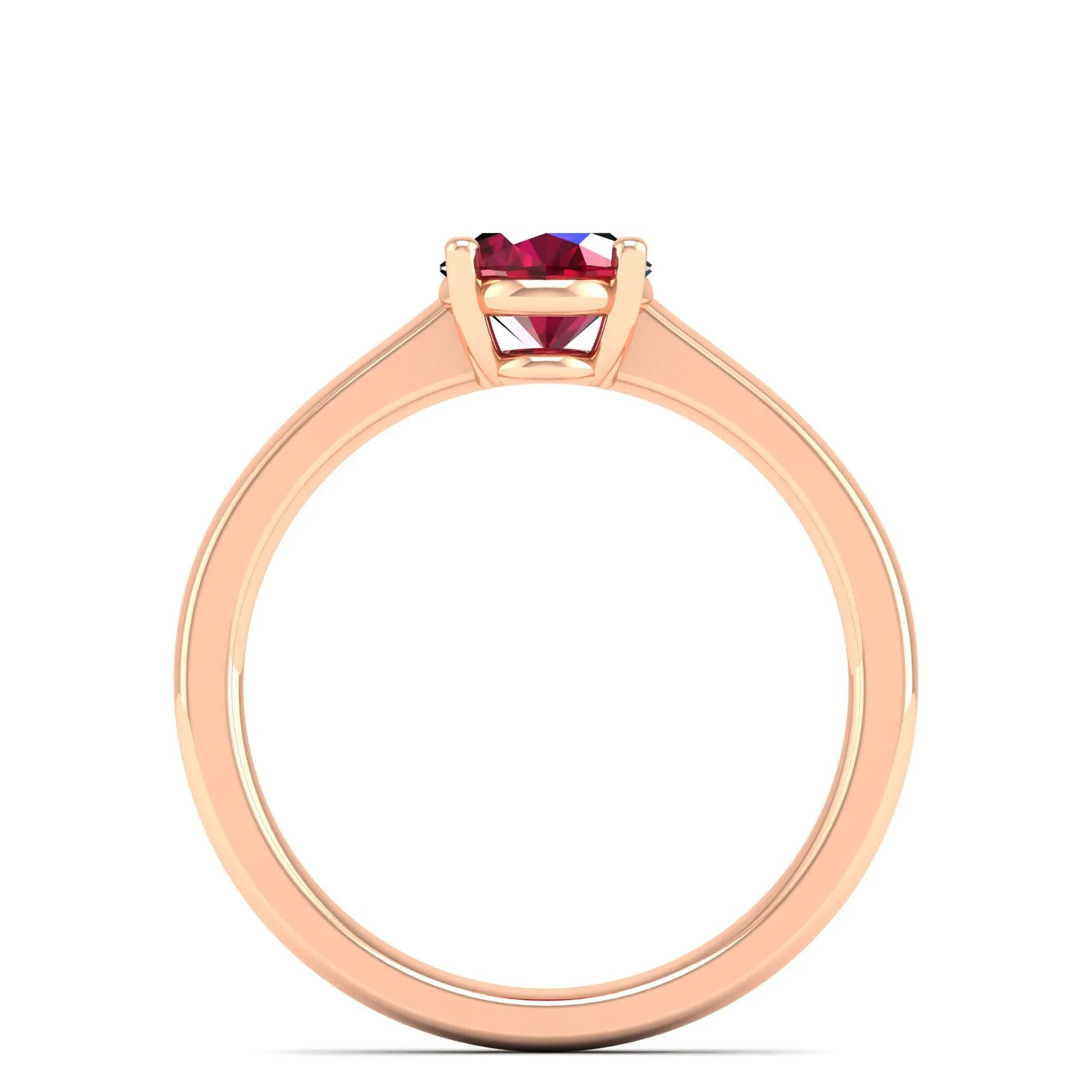 Classic Oval Prong-Set Ruby Ring