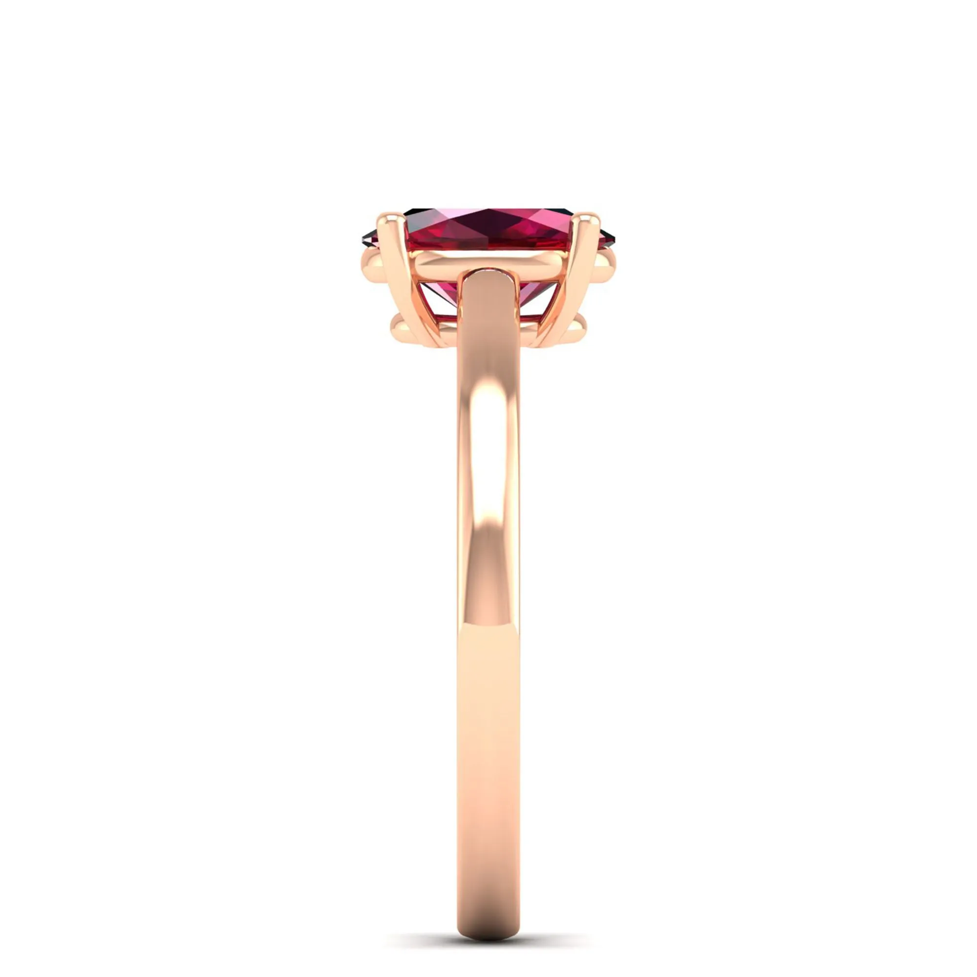 Classic Oval Prong-Set Ruby Ring