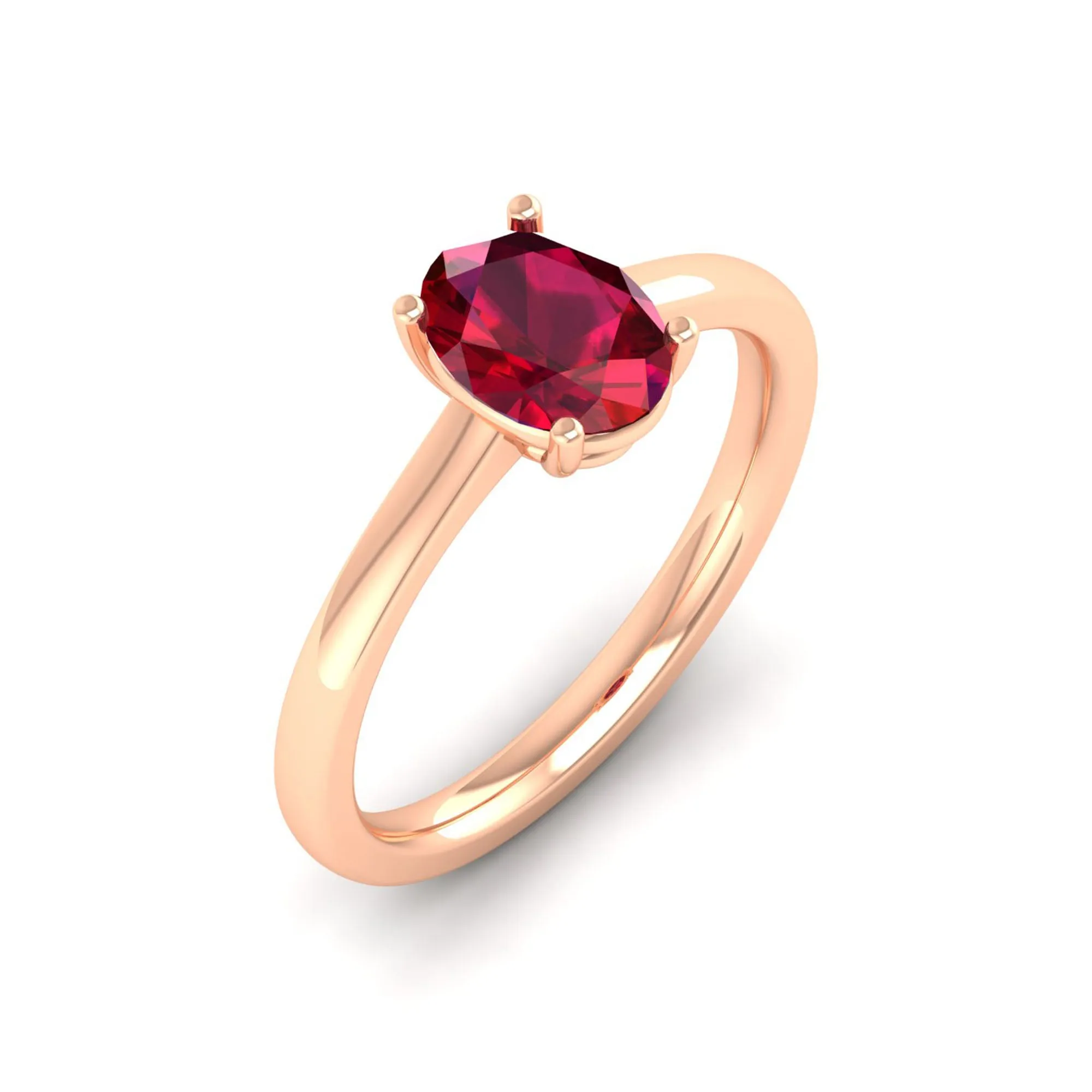 Classic Oval Prong-Set Ruby Ring