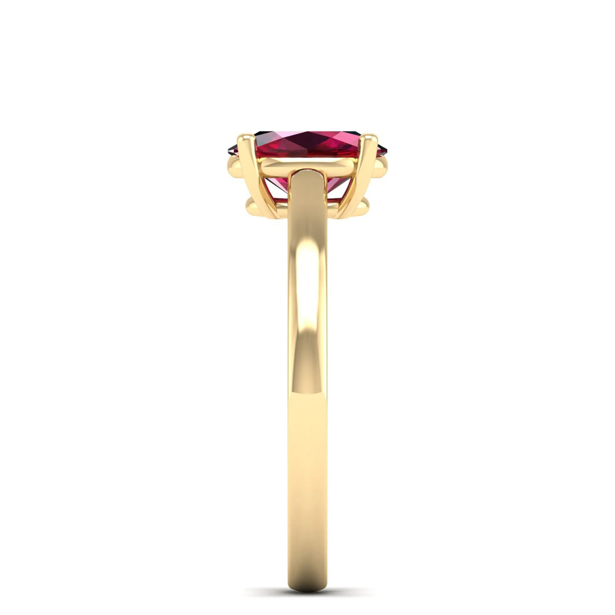 Classic Oval Prong-Set Ruby Ring