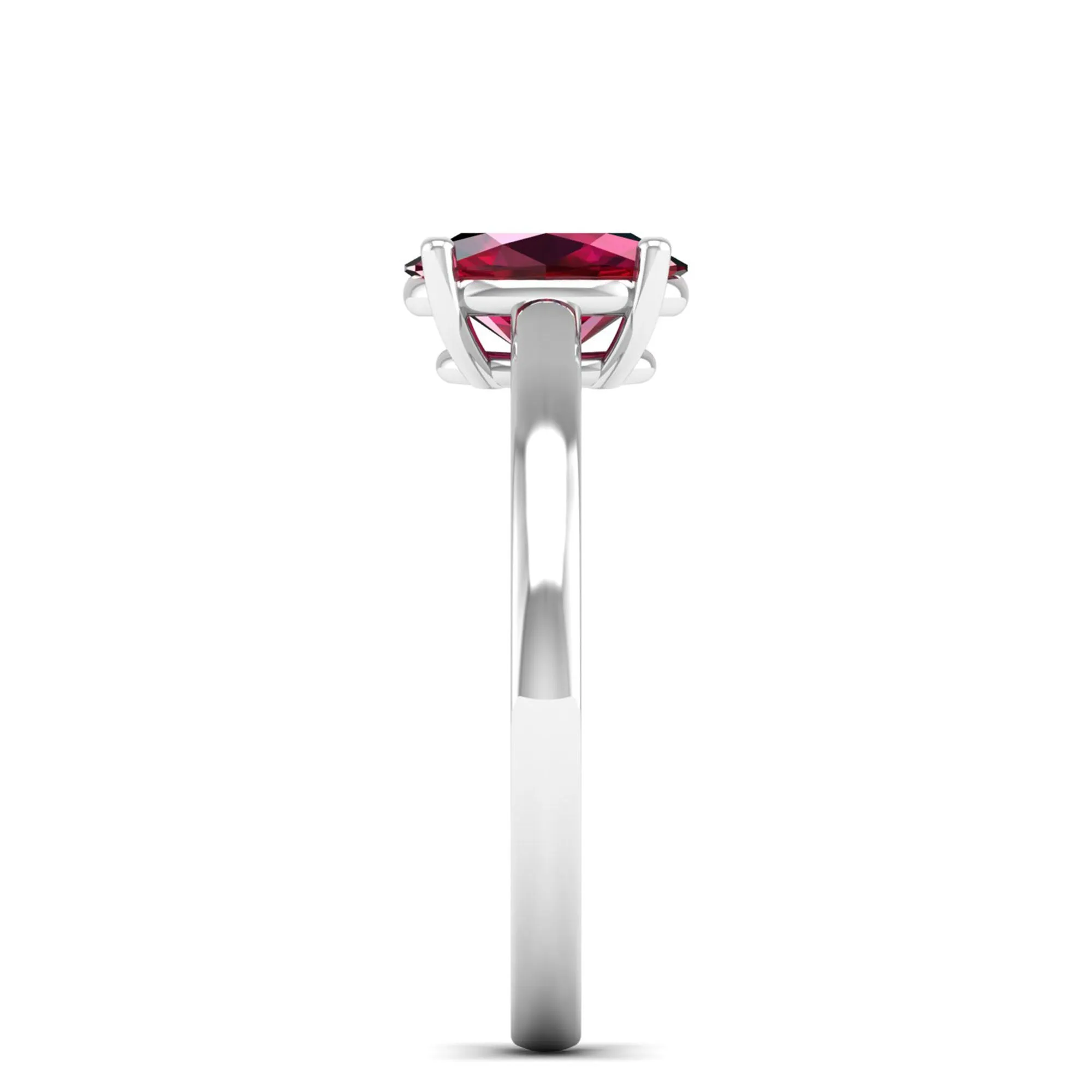 Classic Oval Prong-Set Ruby Ring