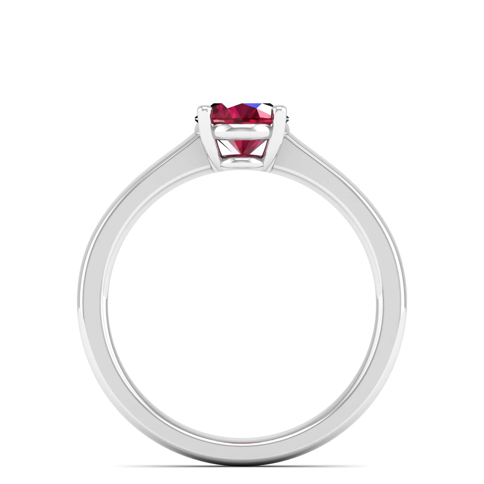 Classic Oval Prong-Set Ruby Ring