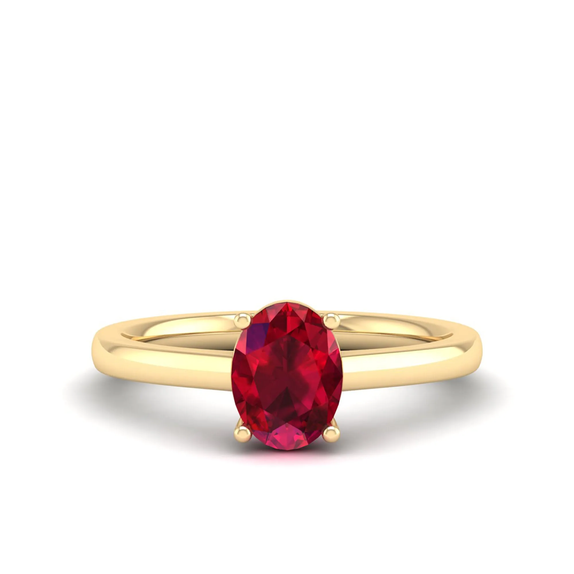 Classic Oval Prong-Set Ruby Ring