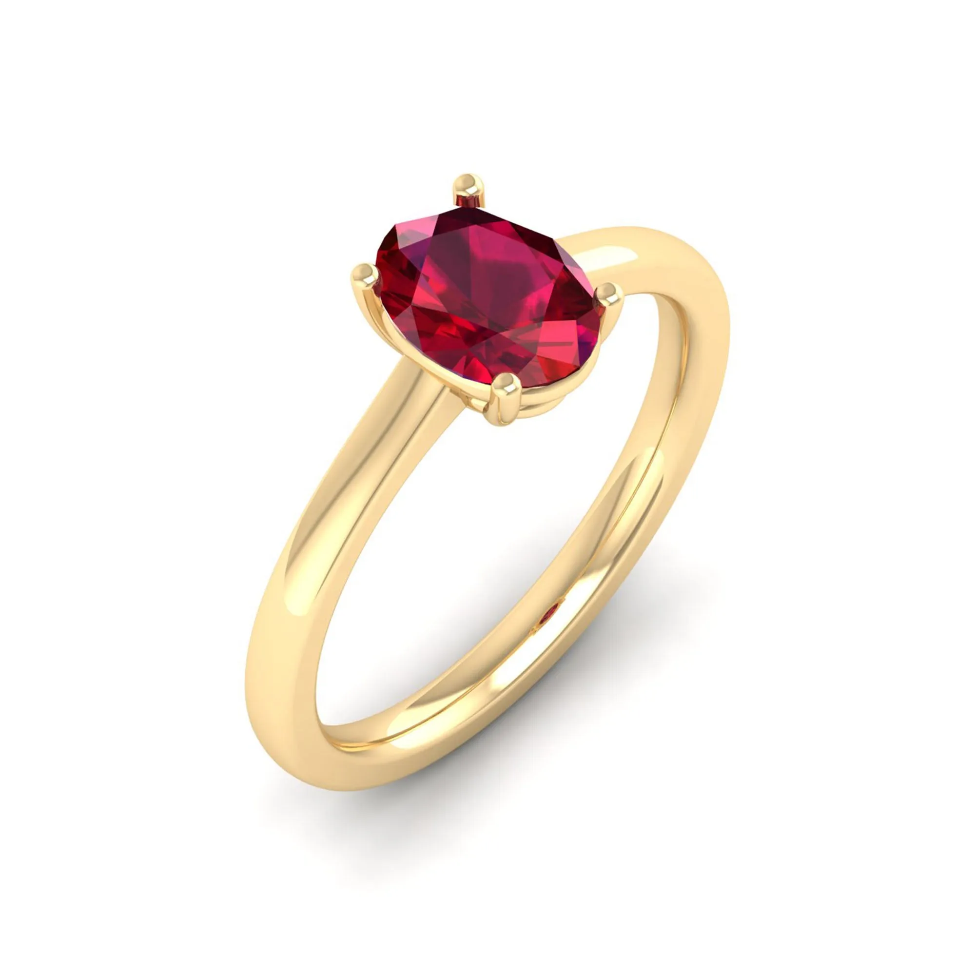 Classic Oval Prong-Set Ruby Ring