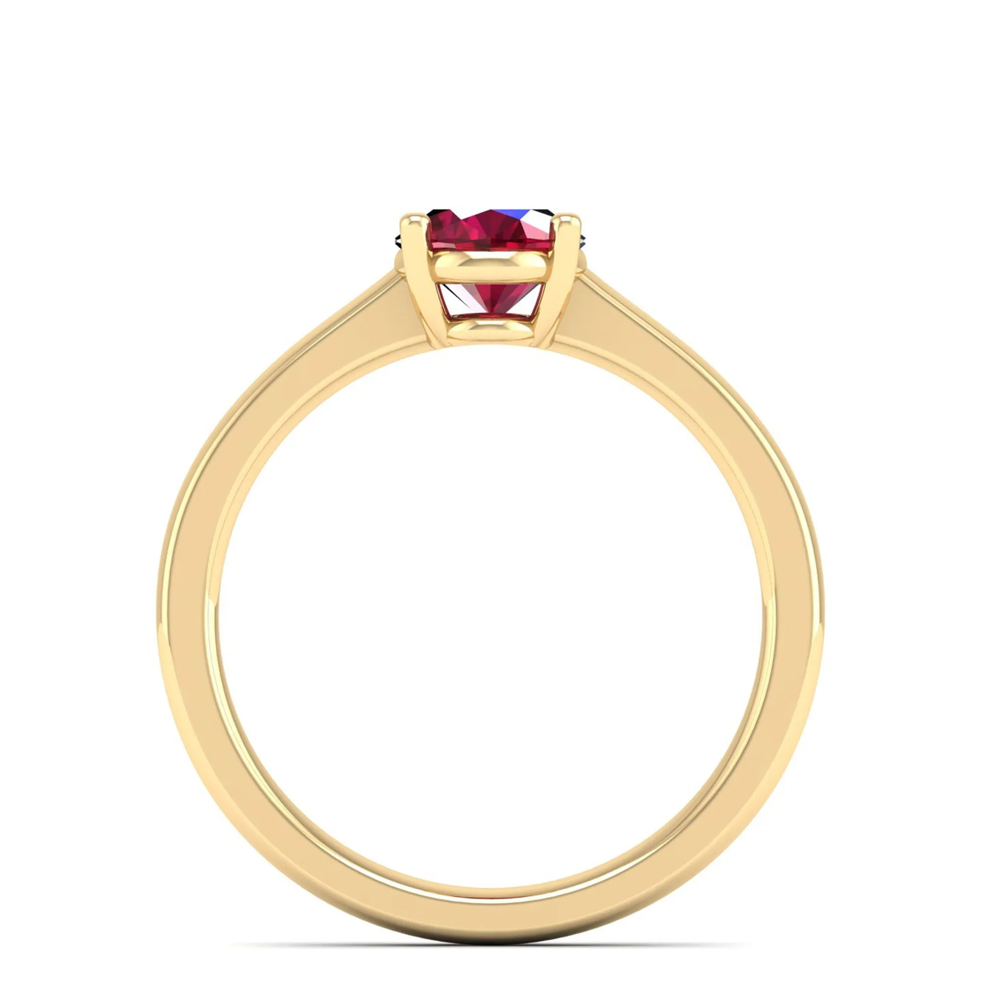 Classic Oval Prong-Set Ruby Ring