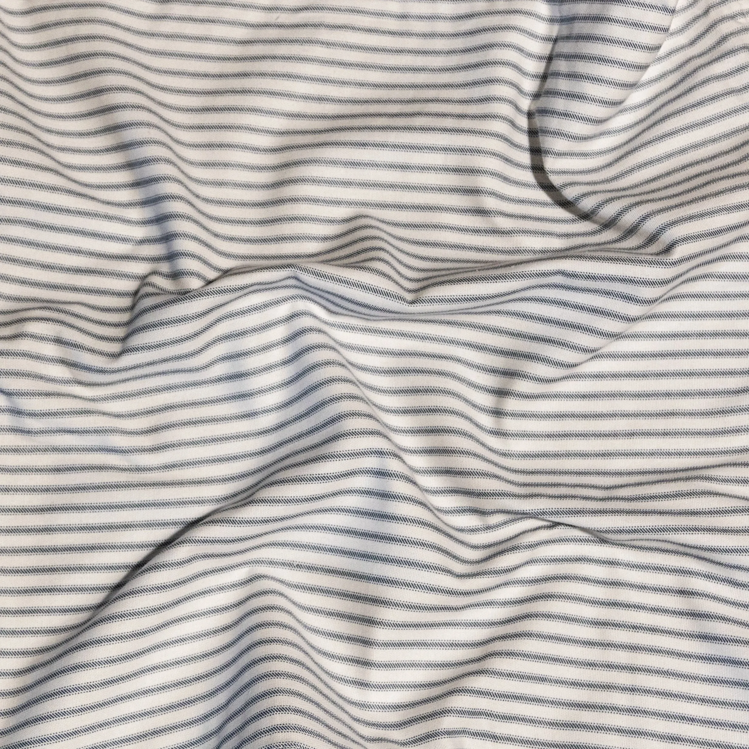 Classic Ticking White & Navy Fabric by the Yard