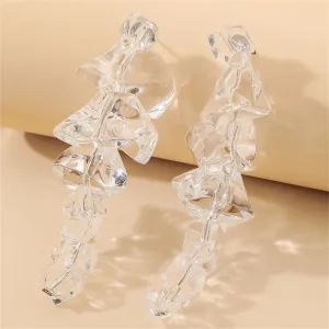 Clear Acrylic & Silver-Plated Icicle Drop Earrings