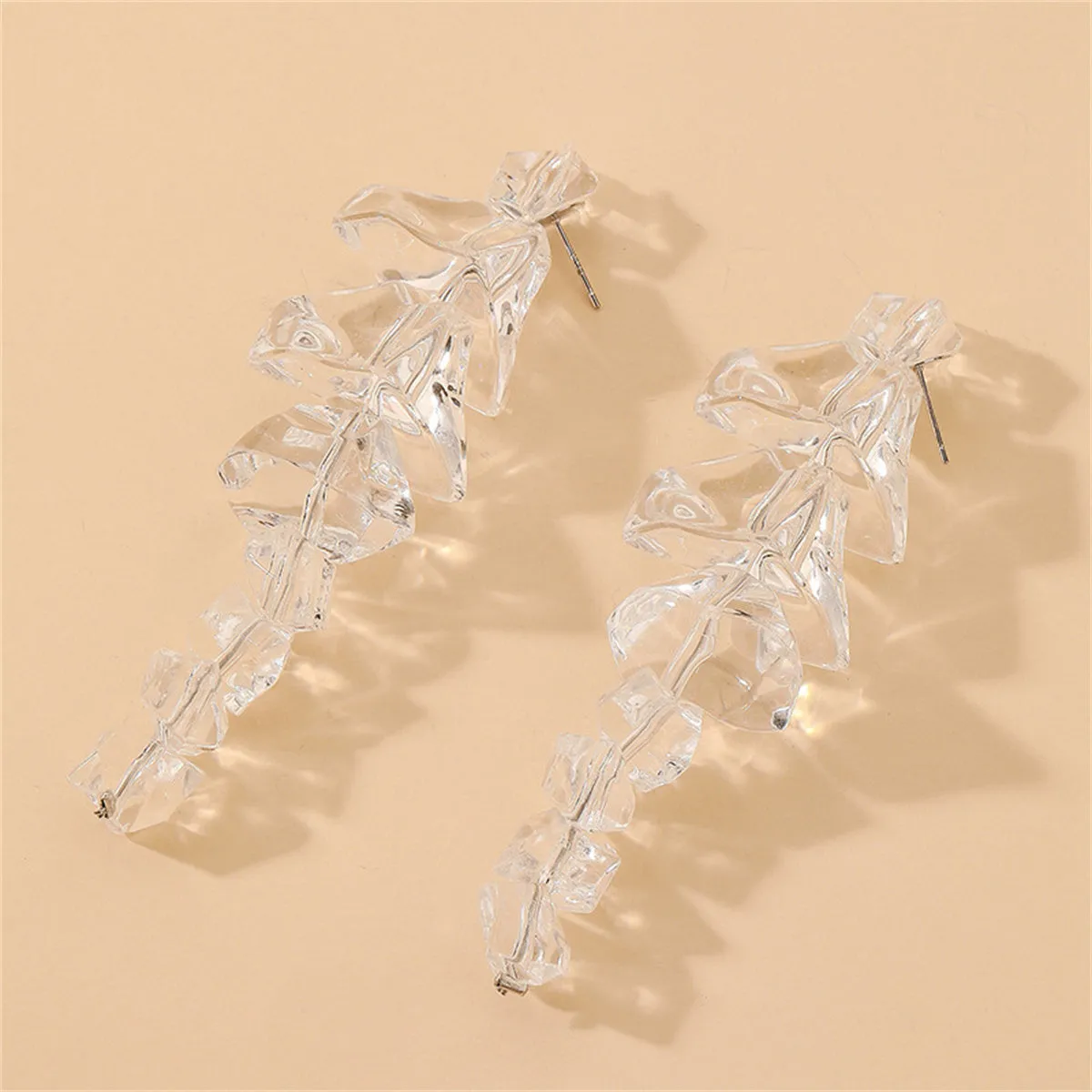Clear Acrylic & Silver-Plated Icicle Drop Earrings