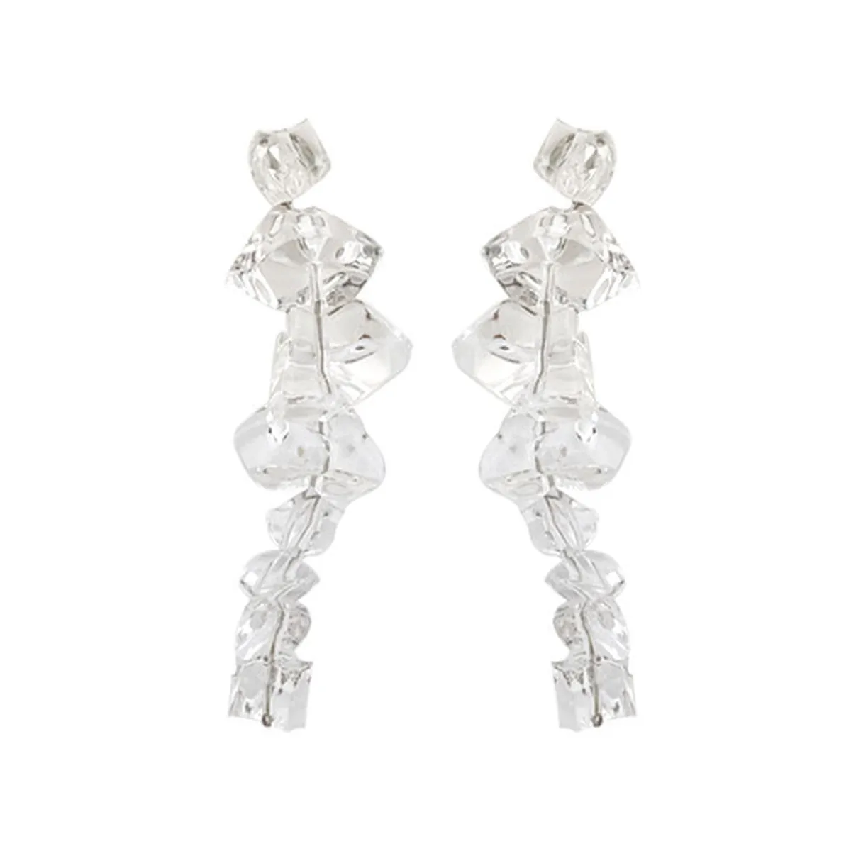 Clear Acrylic & Silver-Plated Icicle Drop Earrings