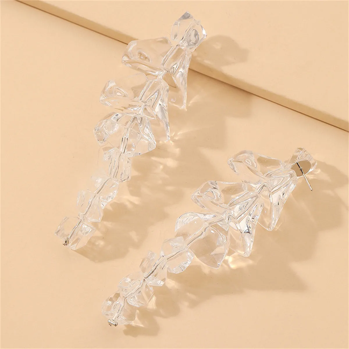 Clear Acrylic & Silver-Plated Icicle Drop Earrings