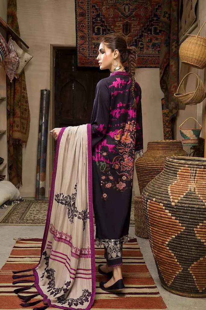 CNW-5 | Charizma Naranji Unstitched Embroidered Khaddar With Embroidered Shawl Vol-1 Collection | Unstitched Embroidered Suit